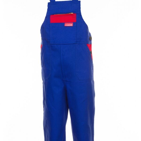 Planam Kids 0164 Kids Dungarees royal blue/mid red