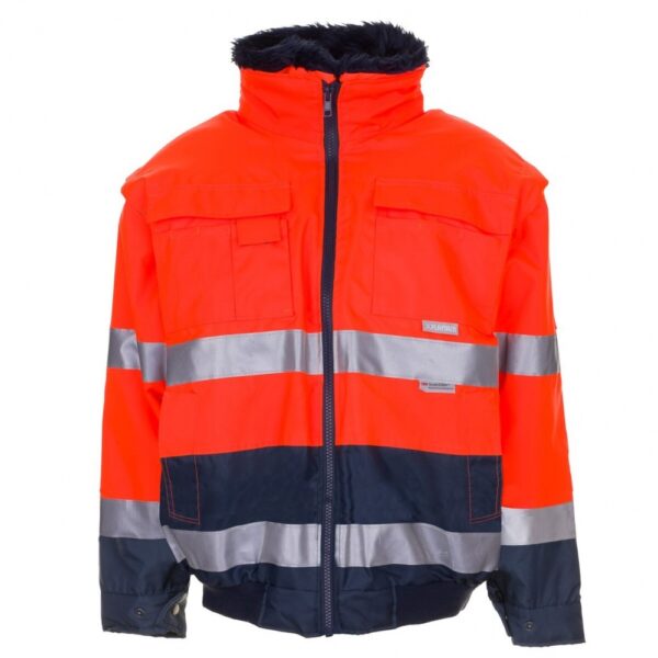 Planam High visibility 2046 Comfort-Jacket orange/navy blue S-8XL