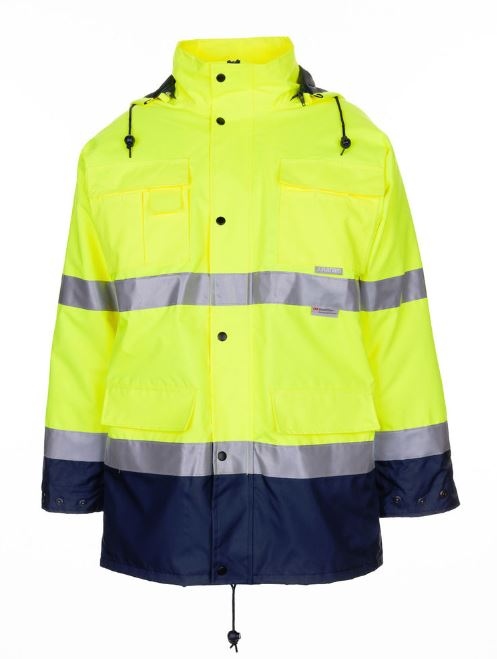 Planam 2057 High visibility parka yellow-navy