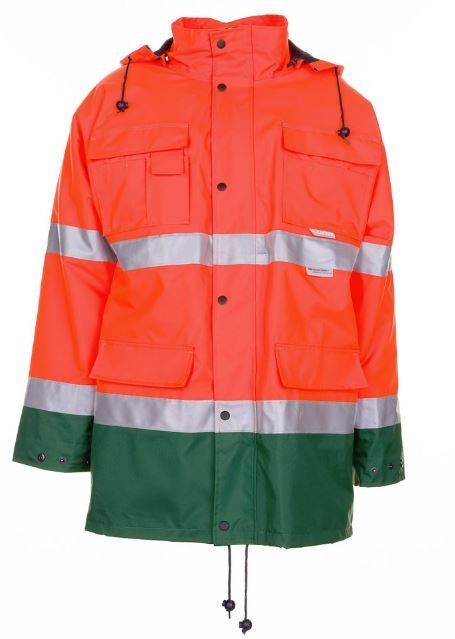 Planam 2058 High visiblity parka orange-green