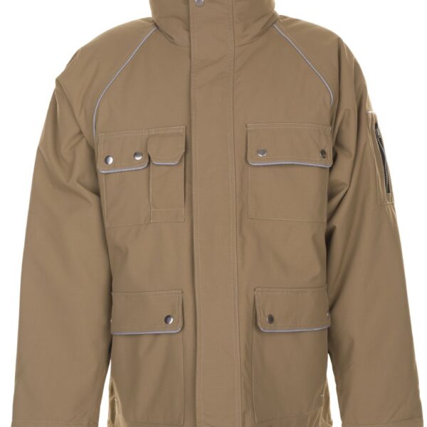 Planam 2195 Heavy-duty Winter Parka Canvas 320 beige/black S-4XL