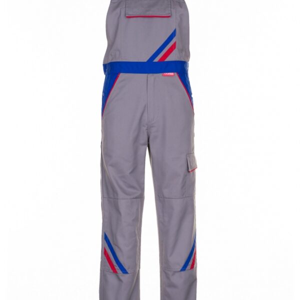 Planam 2333 Highline work Dungarees - zinc-royalblue-red