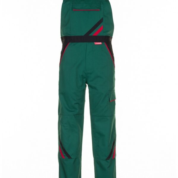 Planam 2335 Highline work dungarees - green-black-red