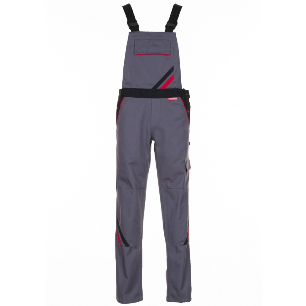Planam 2339 HIGHLINE Women´s working dungarees Slate/black/red