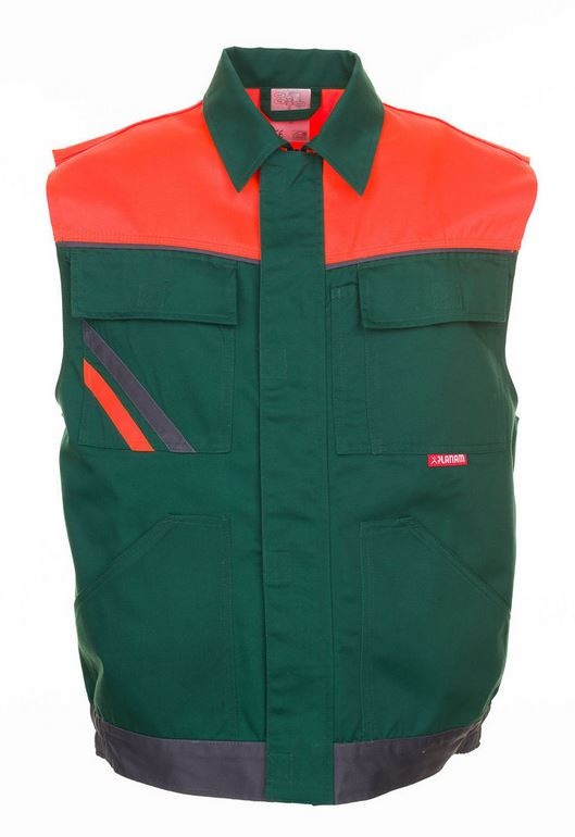 Planam 2462 VISLINE Vest green-orange-slate