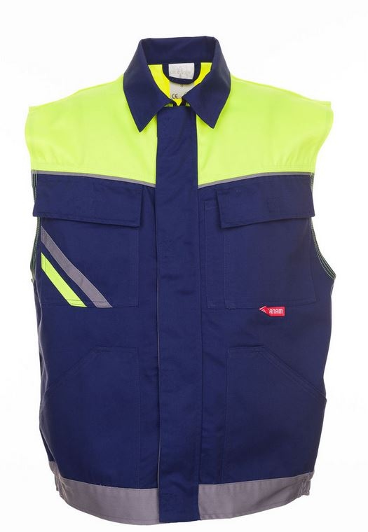 Planam 2463 VISLINE Vest marine-yellow-zinc