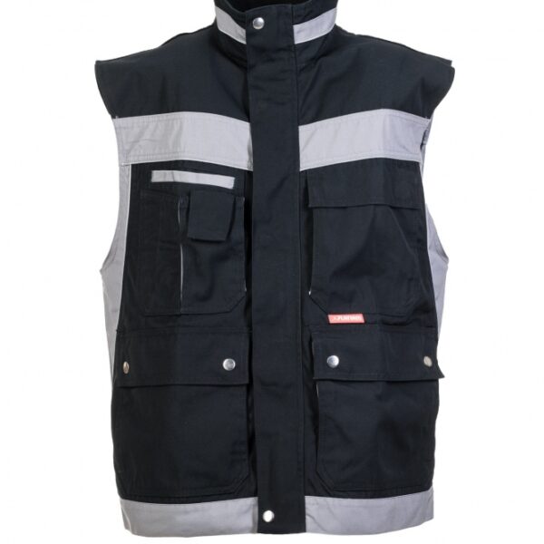 Planam 2530 Plaline Mens work vest black/zinc XS - 4XL