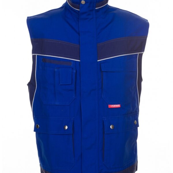 Planam 2531 Plaline Mens work vest royal blue/navy XS - 4XL