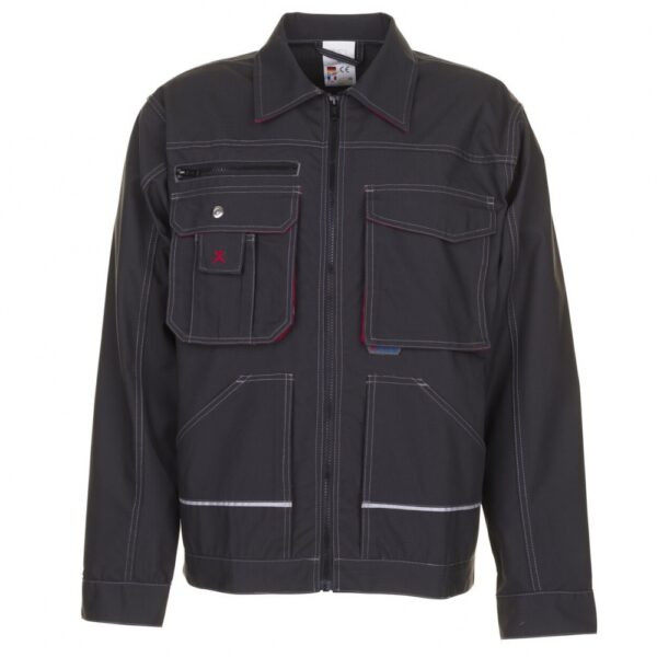 Planam 2810 Basalt Waisted Jacket anthracite/red