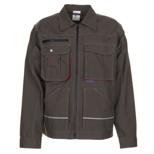 Planam 2813 Basalt Working jacket olive/red
