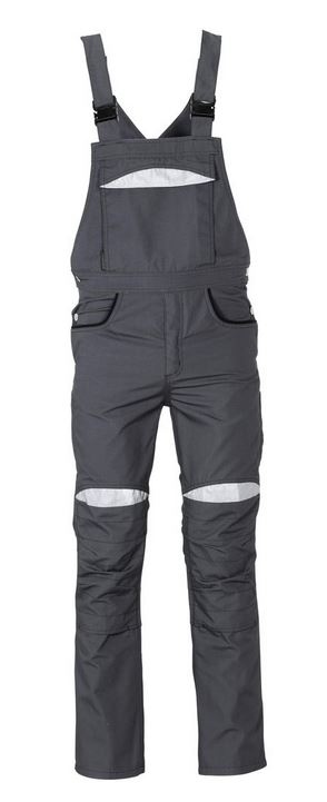 Planam 2921 DuraWork Dungarees grey/black