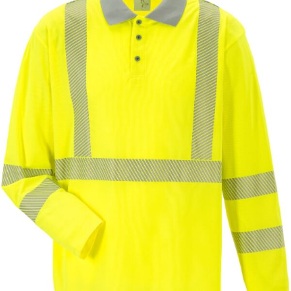 High Visibility Long Sleeve Polo Shirt yellow XS-4XL, Planam 5896