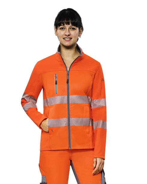 Women’s High Visibility Hybrid Jacket ISO 20471 orange, Planam 5905