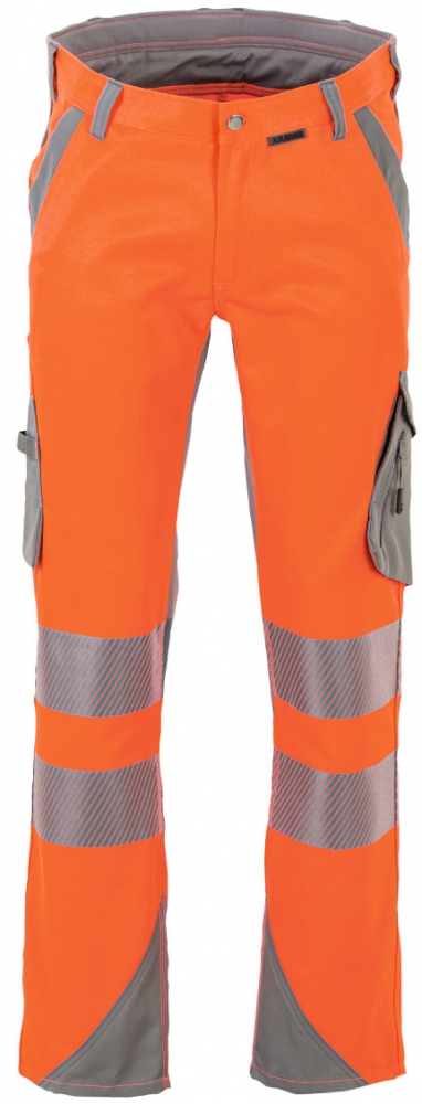 Men’s High Visibility Trousers ISO 20471 orange/zinc, Planam 5920