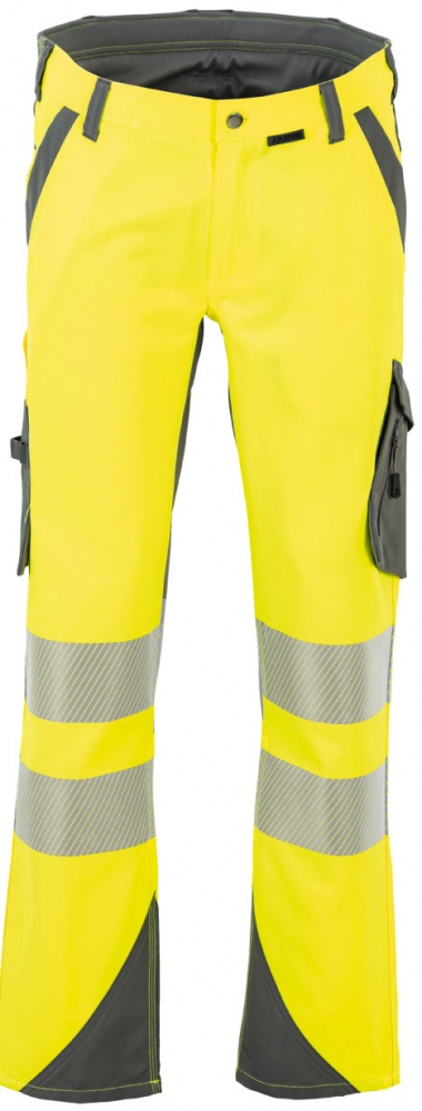 Men’s High Visibility Trousers ISO 20471 yellow/zinc, Planam 5921