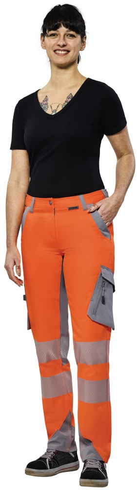 Women’s High Visibility Trousers 36-54 orange/zinc, Planam 5925