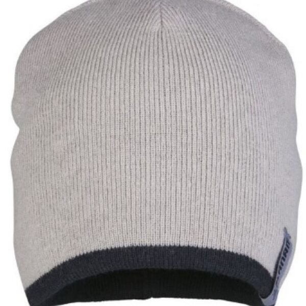 Planam 6023 Knitted hat 2-tone lightweight and reversible stone/black