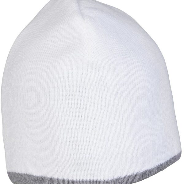 Planam 6024 Knitted hat 2-tone lightweight and reversible white/grey