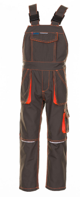 Planam 6122 Junior Dungaree for kids Olive/orange