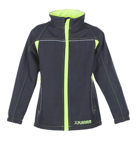 Planam 6130 Junior Softshell jacket for kids anthracite/yellow