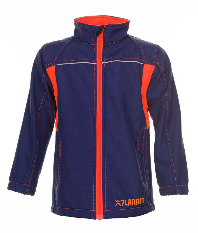 Planam 6131 Junior Kids Softshell jacket Navy-blue/orange