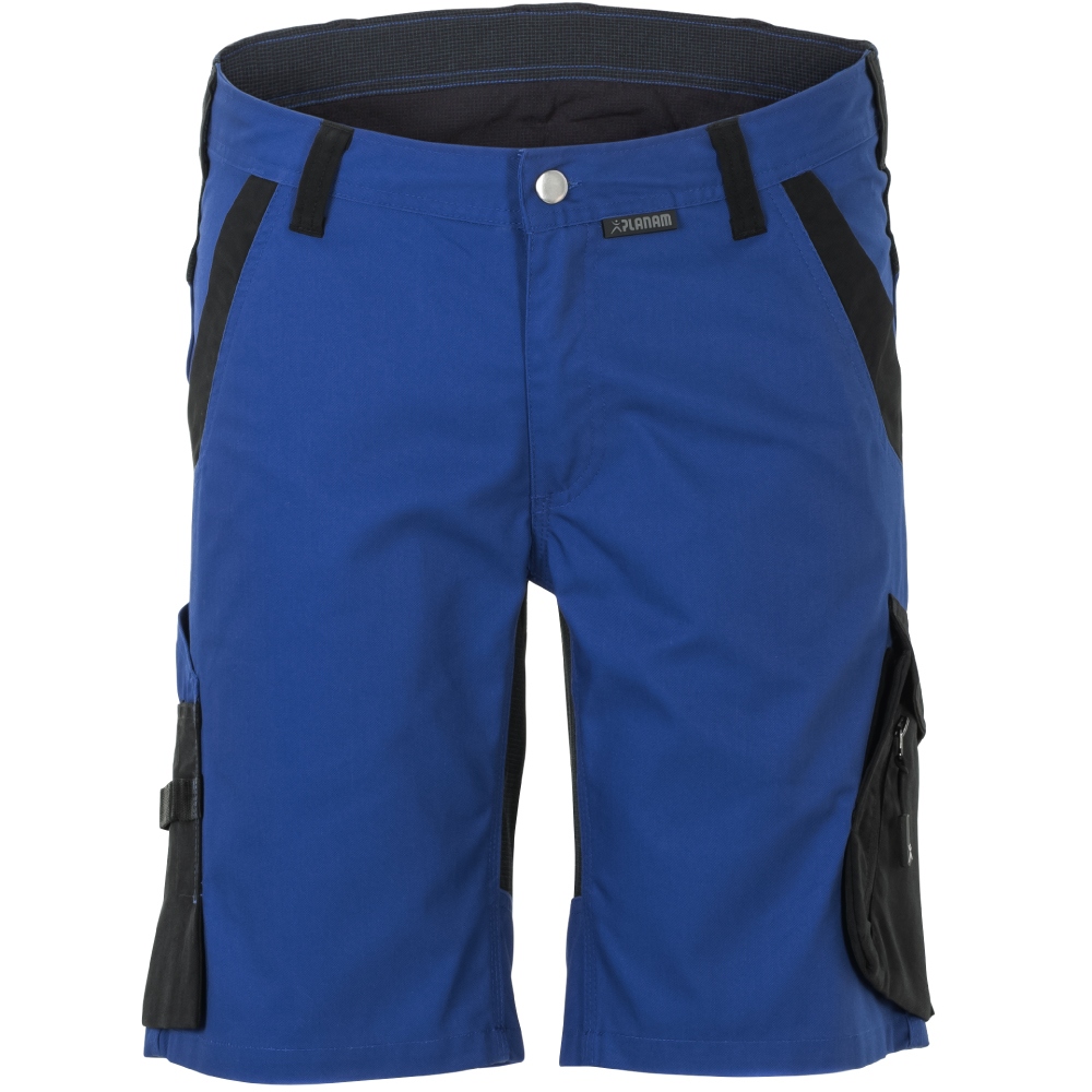 Planam 6452 NORIT Mens' work shorts modern, blue/black XS-4XL