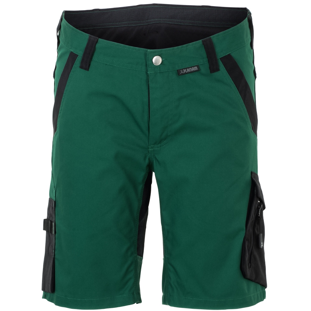 Planam 6454 NORIT Men's work shorts modern, green/black XS-4XL