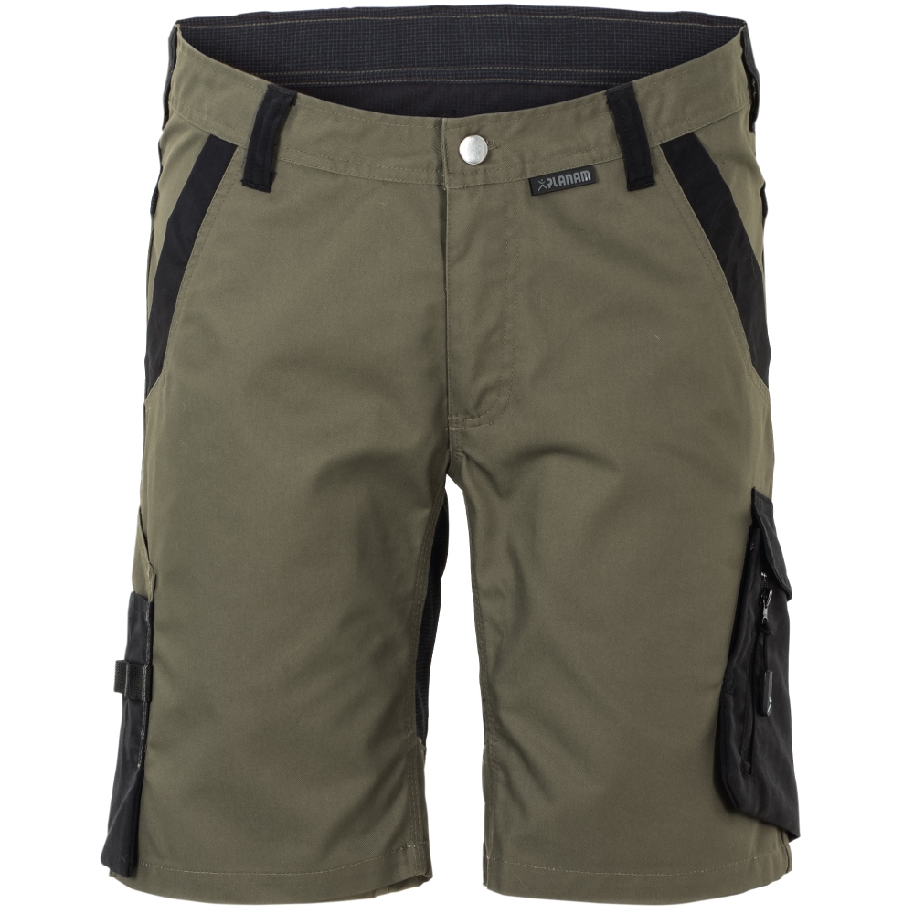 Planam 6455 Men's work shorts modern, olive/black XS-4XL
