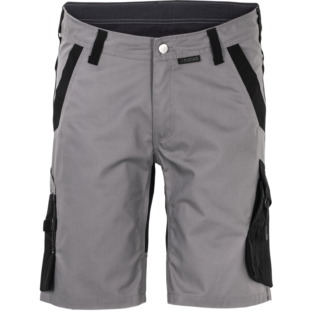 Planam 6456 NORIT Mens' work shorts modern, light gray/black XS-4XL