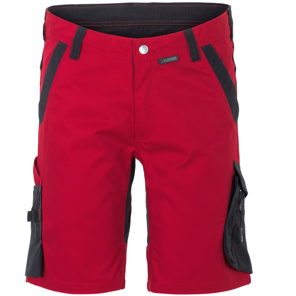 Planam 6457 NORIT Men's work shorts modern, red/black XS-4XL