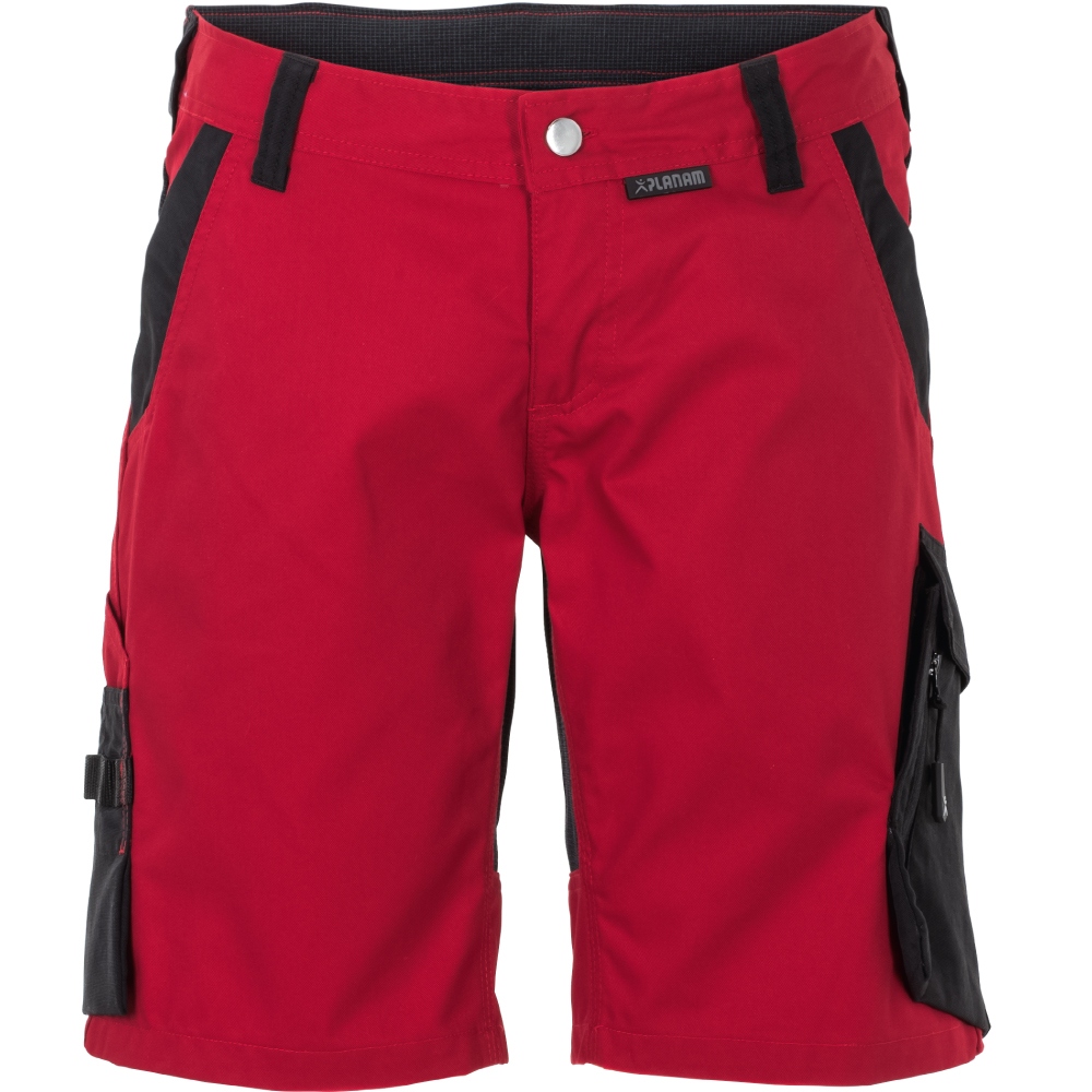 Planam 6467NORIT Women's work shorts, modern red/black XS-4XL