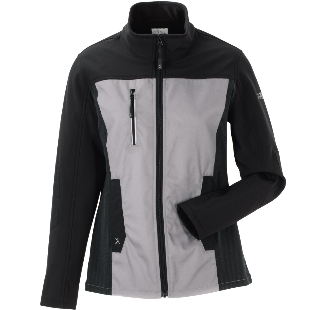 Planam 6516 NORIT Womens softshelljacket lightgrey/black 34 -  54
