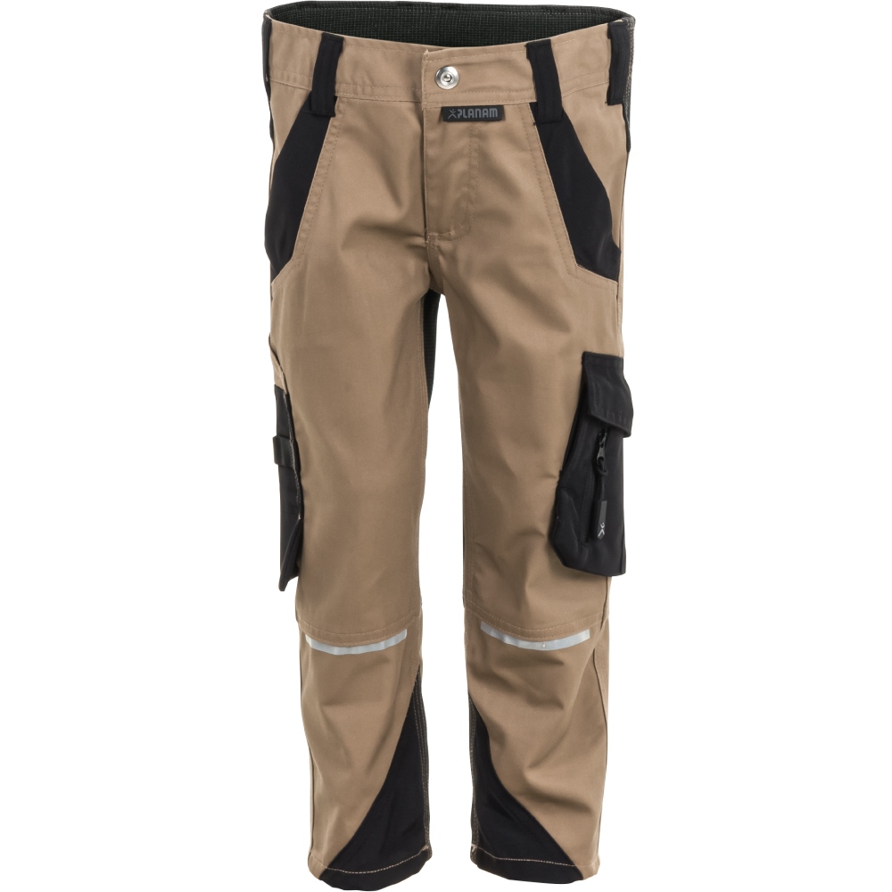 Planam 6543 Norit Boys work trousers sand/black