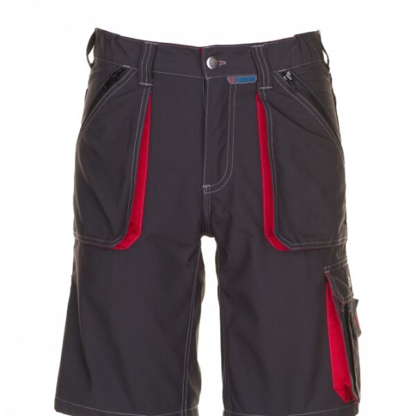 Planam 2840 BASALT Resistant work shorts anthracite/red S-3XL