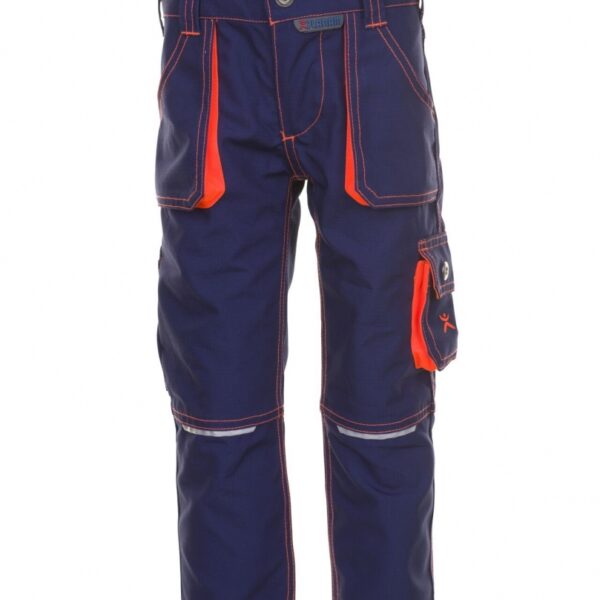 Planam 6111 Junior Working Trousers for kinds navy/orange