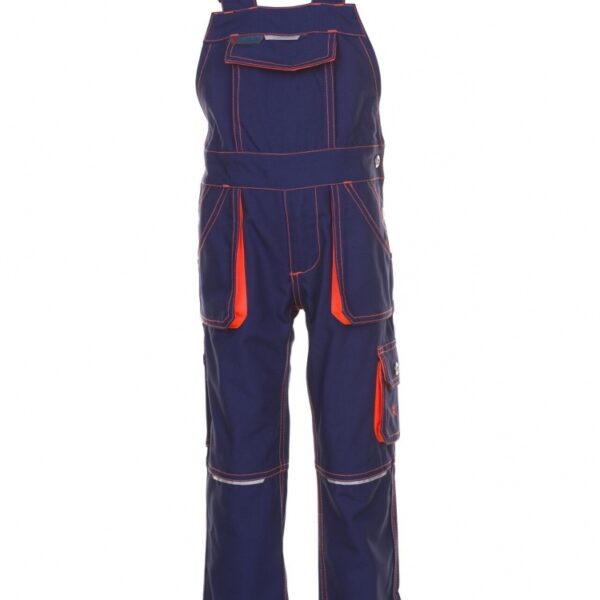 Planam 6121 Junior work Dungarees for kids Navy-blue/orange