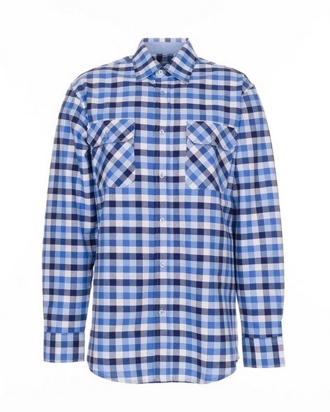 Planam 0480 Country shirt long sleeve blue checked