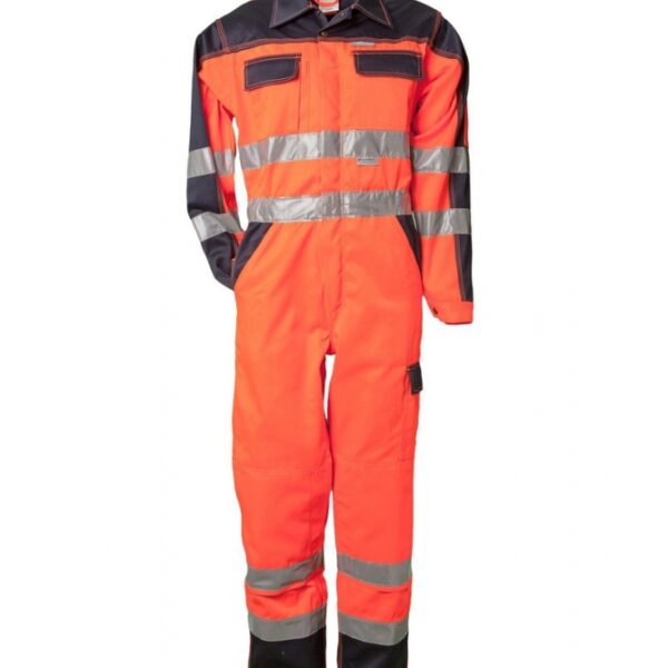 Planam 2036 - High visibility overall - Also available in oversizes - Orange and navy blue