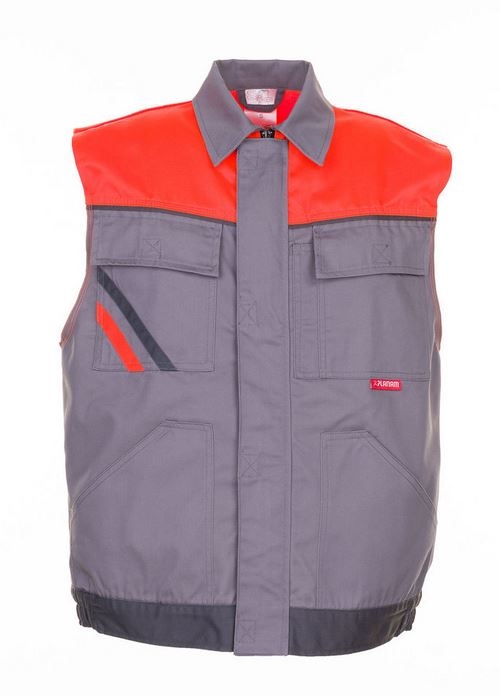 Planam 2460 Vest zinc/orange/slate
