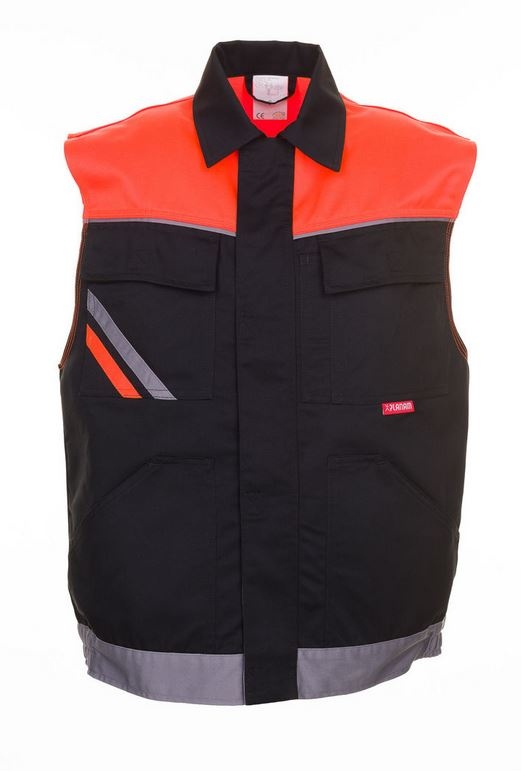 Planam 2461 Vest black/orange/zinc