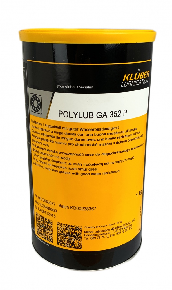 Klüber POLYLUB GA 352 P Adhesive long-term grease 1kg