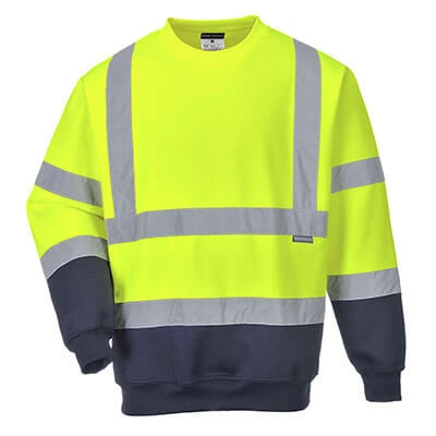 Portwest B306 Two tone high visibility sweatshirt yellow/navy blue