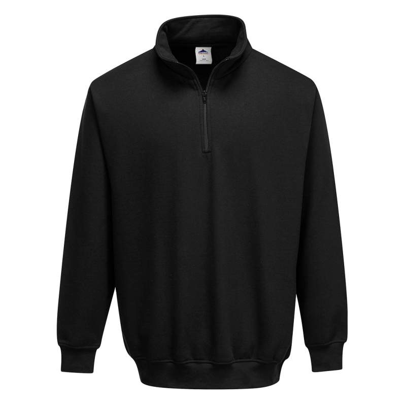 Portwest B309 Sorrento zip neck sweatshirt black S-XXXL