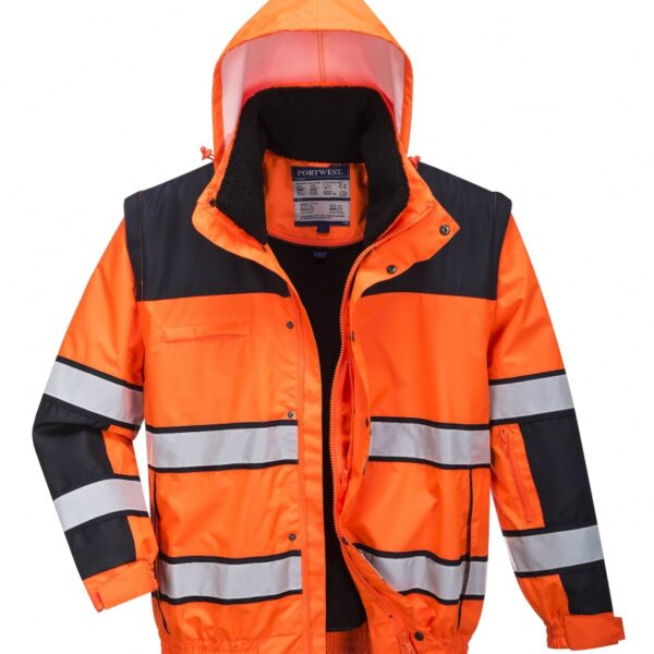 Portwest C466 3-in-1 high visibility bomber jacket orange/black XS-4XL
