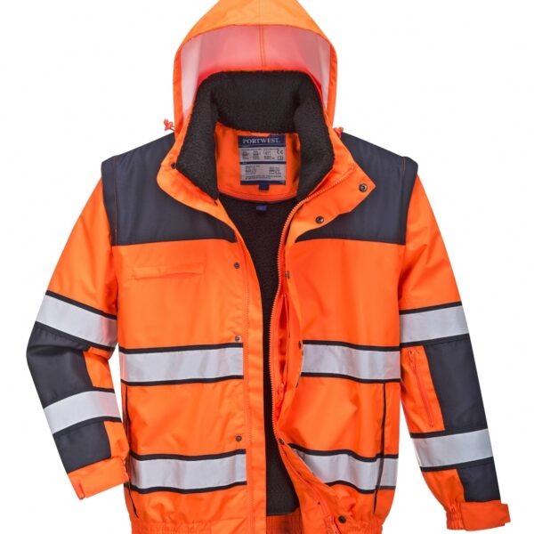 Portwest C466 3-in-1 high visibility bomber jacket orange/navy class 3