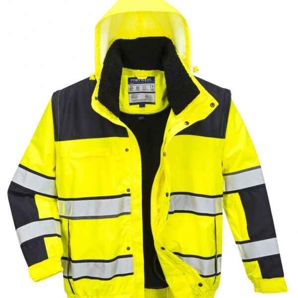 Portwest C466 3-in-1 high visibility bomber jacket yellow/black XS-4XL