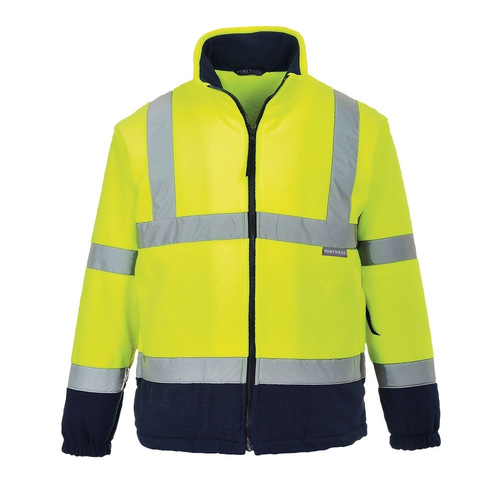 Portwest F301 Two tone hi vis fleece jacket yellow/navy XS-4XL