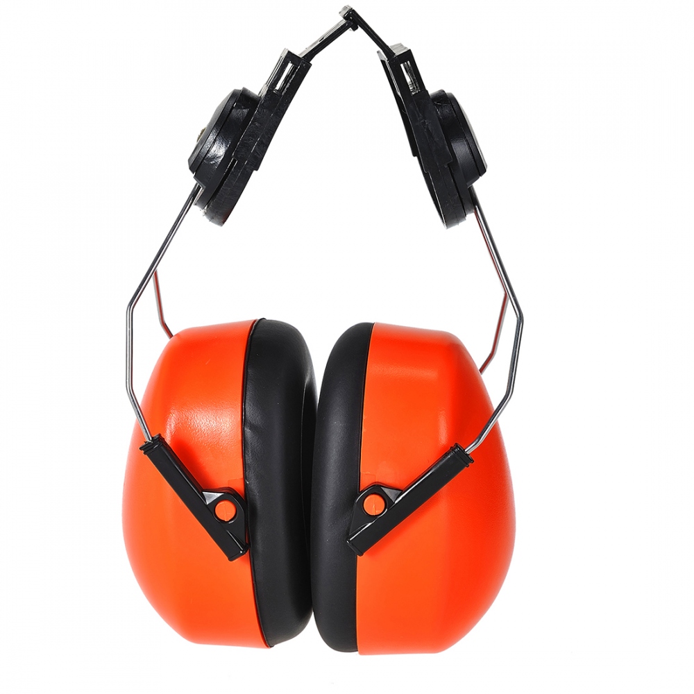 Portwest PS47 Endurance HV Clip-On Ear Defenders for helmets orange