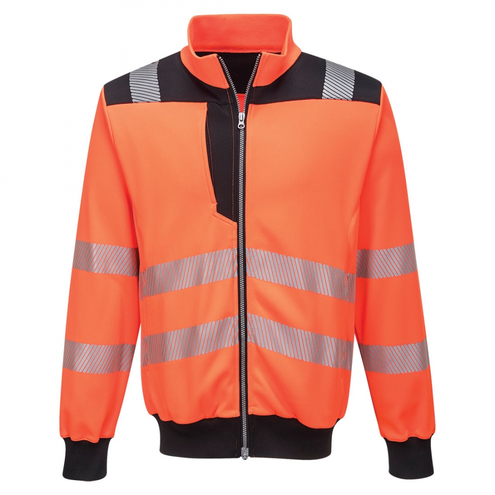 Portwest PW370 Hi-Vis Zipped Sweatshirt orange/black S-5XL