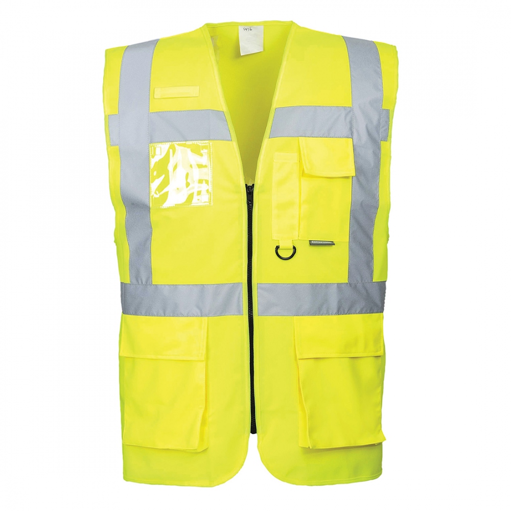 Portwest S476 BERLIN Executive high visibility vest yellow XS-7XL